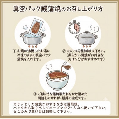 国産【贈答用】鰻蒲焼2尾　真空冷凍(たれ・山椒付き)