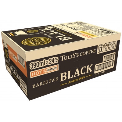 TULLY'S　BARISTA'S BLACK B缶390ml×48本(2ケース)【複数個口で配送】