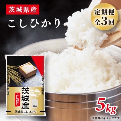 【毎月定期便】代表的なお米　茨城県産コシヒカリ5kg全3回