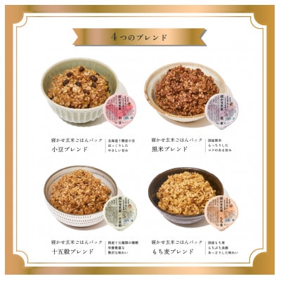 【毎月定期便】寝かせ玄米ごはんパック4種ミックス 【160g×12食】全3回