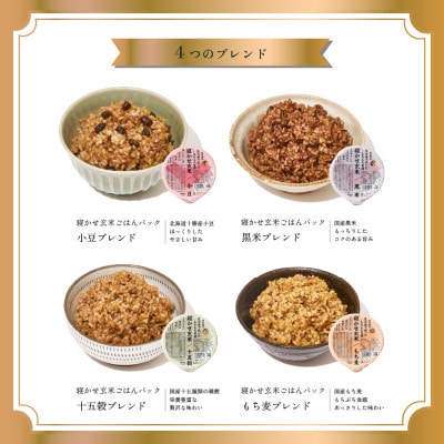 【毎月定期便】寝かせ玄米ごはんパック4種ミックス【160g×24食】全3回