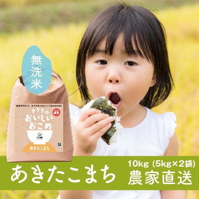 【毎月定期便】令和7年産 あきたこまち無洗米 10kg(5kg×2袋)全3回