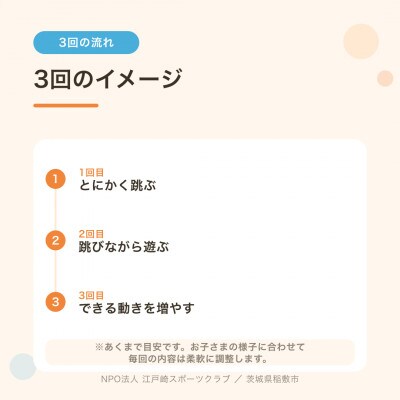 【2～4歳の親子】元日本代表選手のコーチと通うトランポリン体験 60分×3回/茨城県稲敷市