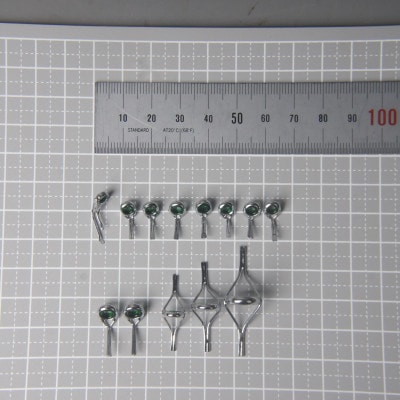 【岡田製作所】船小物竿用ガイドセット　グリーン(釣り具)