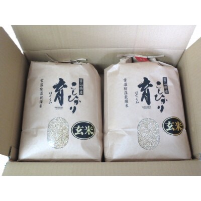 【令和6年産】富山県産こしひかり　育(はぐくみ)玄米　5㎏×2個セット《南砺の逸品》