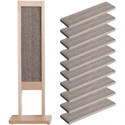 「木製 爪とぎスタンド+交換用ダンボール10枚」