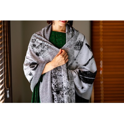 ジャガード編みニット【フォトブランケット】五箇山　雪景色