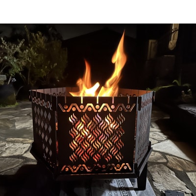 組立式焚き火台　炎紋