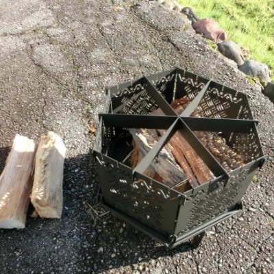 組立式焚き火台　炎紋