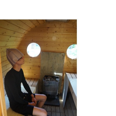 【富山県南砺市発】高機能サウナハット「のぼせシラズ」カラー:ベージュ