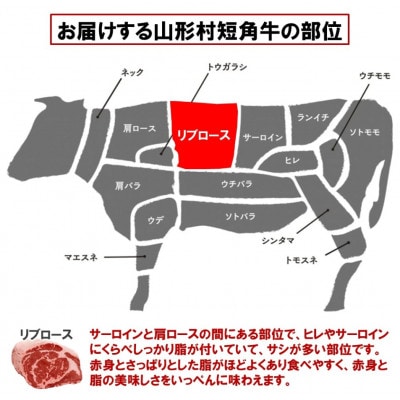 山形村短角牛　厚切り!リブロースステーキ300g　冷凍
