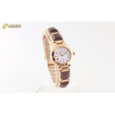 久慈産琥珀使用　ソーラーパワーウォッチ(Lサイズ:手首まわり約18cm)