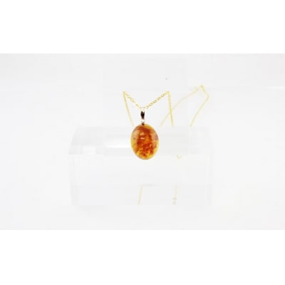 久慈産琥珀オーバルペンダント