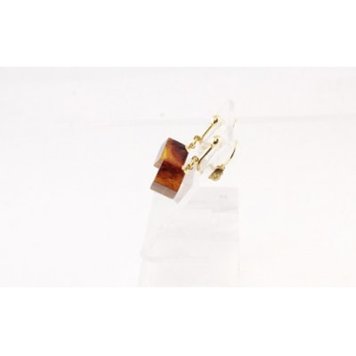 久慈産琥珀オーバルイヤリング