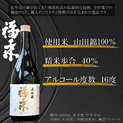 大吟醸と特別純米酒 福来 720ml 詰合せ