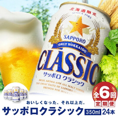 『定期便:全6回』サッポロクラシック350ml×24本【北海道限定】【30005001】
