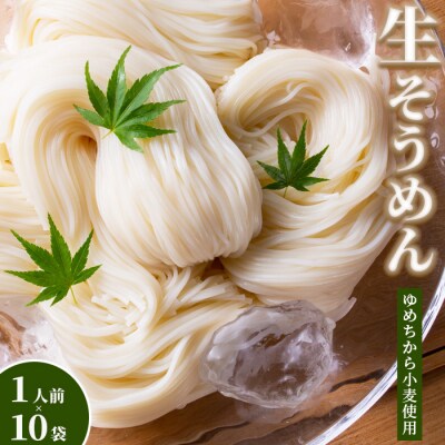 【ゆめちから小麦使用】生そうめん(1人前×10袋)【29000502】