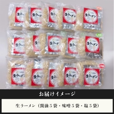 【ゆめちからブレンド粉使用】生ラーメンセット(15袋)スープ付【29000901】