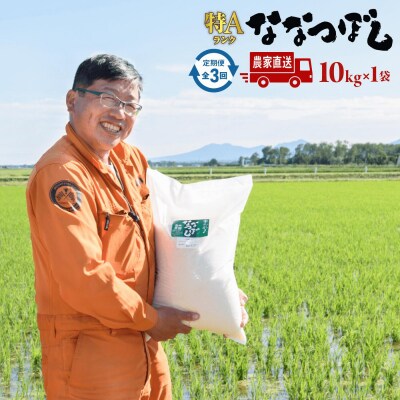 令和7年度産『定期便:全3回』たつや自慢の米 ななつぼし10kg【35000402】