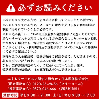 郵便局の「みまもり訪問サービス」(12カ月間)【3700301】