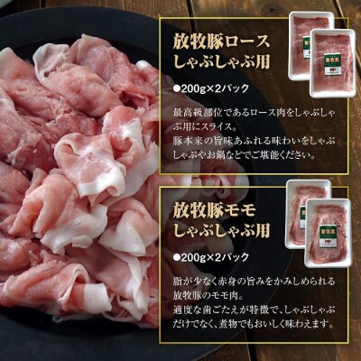北海道産放牧豚 しゃぶしゃぶ肉(ロース・モモ)セット【12000402】