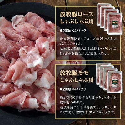 北海道産放牧豚 しゃぶしゃぶ肉(ロース・モモ)セット ×2セット【12000502】