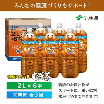 『定期便:全3回』健康ミネラルむぎ茶2L×6本【50000101】