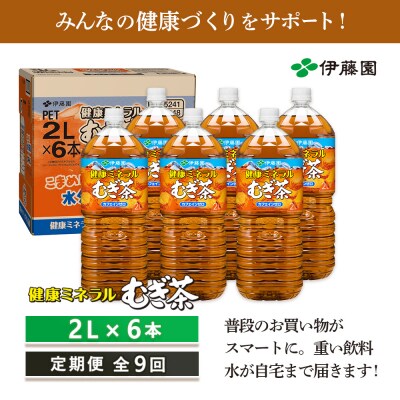 『定期便:全9回』健康ミネラルむぎ茶2L×6本【50000301】