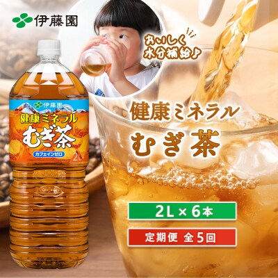 『定期便:全5回』健康ミネラルむぎ茶2L×6本【50001001】