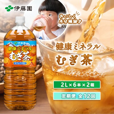 『定期便:全12回』健康ミネラル麦茶2L×6本×2箱【50002401】