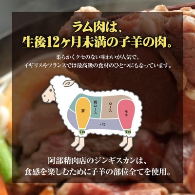 阿部精肉店の味付きジンギスカン(1,000g×2個)【16000603】