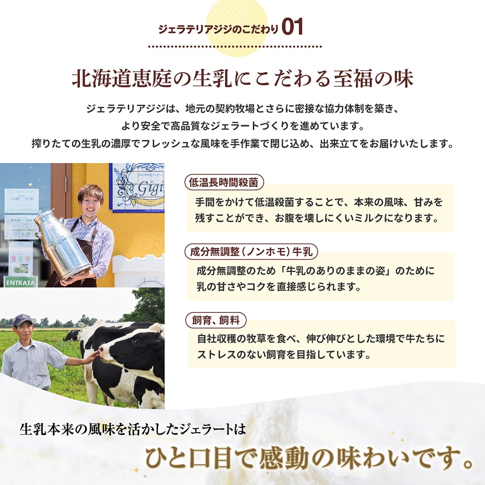 ジェラテリアGigiのイタリアンジェラート人気の味2種+選べる味の3種セット【43000403】