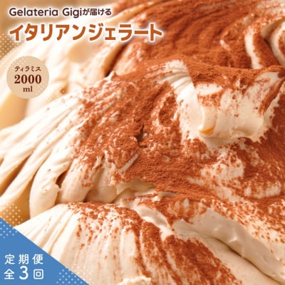 定期便全3回ジェラテリアGigiのイタリアンジェラート『ティラミス』2000ml【43005003】