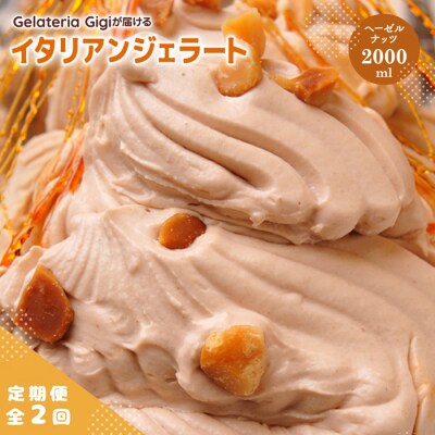 定期便全2回Gigiイタリアンジェラート『イタリア産ヘーゼルナッツ』2000ml【43005103】