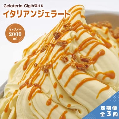 定期便全3回Gigiのイタリアンジェラート『イタリア産キャラメル』2000ml【43006203】