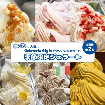 定期便全2回(隔月発送)イタリアンジェラート『季節限定ジェラート』2000ml【43007504】