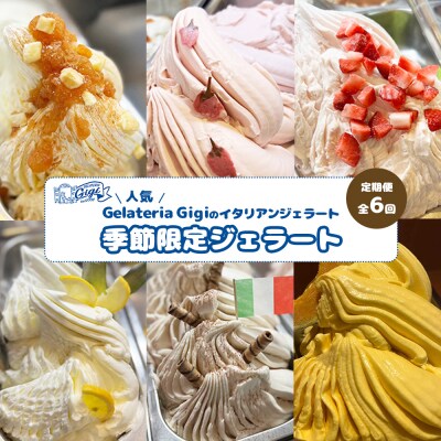 定期便全6回(隔月発送)イタリアンジェラート 『季節限定ジェラート』2000ml【43007904】