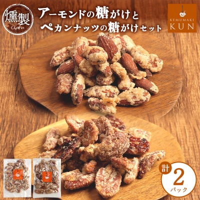 燻製アーモンドの糖がけ&燻製ペカンナッツの糖がけセット 計2パック(各1パック)【63003201】
