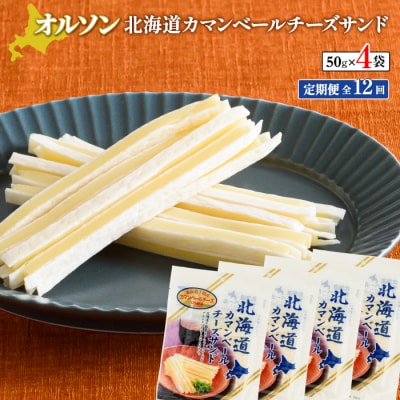【定期便:全12回】北海道カマンベールチーズサンド 50g×4袋【040101】