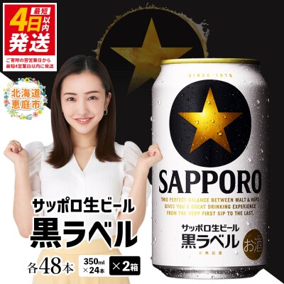 サッポロ　黒ラベル　48本(350ml×24本×2箱)【30017505】