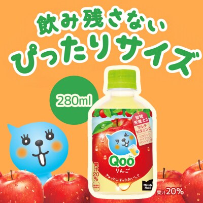 【定期便:全3回】ミニッツメイド Qoo りんごPET　280ml×24本【380081】