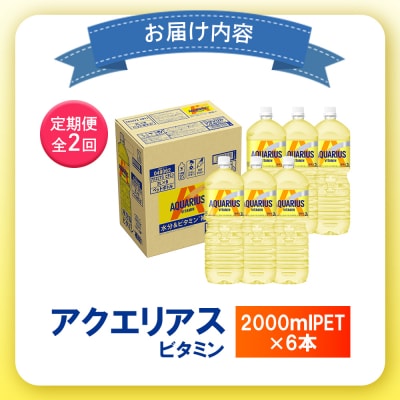 【定期便:全2回】アクエリアス ビタミン 2LPET×6本【38008601】
