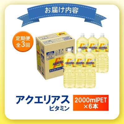 【定期便:全3回】アクエリアス ビタミン 2LPET×6本【38008701】