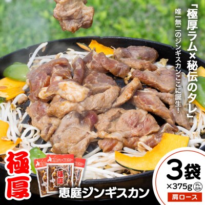 恵庭ジンギスカン(NZラム肩ロース使用)×3袋【19010302】