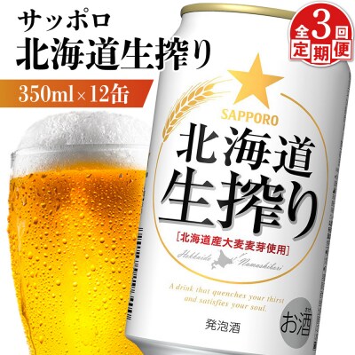 【定期便:3回】サッポロ 北海道生搾り 350ml×12缶【88015301】