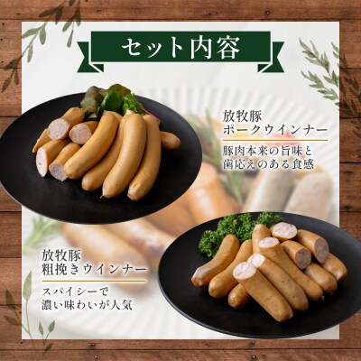 【定期便:4回】【ご自宅用】北海道産放牧豚 無添加ウインナーセット【12002801】