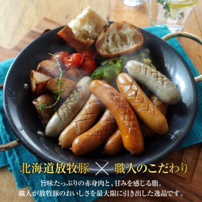 【定期便:3回】北海道産放牧豚 無添加ポークウインナー ×20パック【12007701】