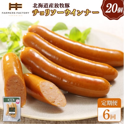 【定期便:6回】北海道産放牧豚 無添加チョリソーウインナー ×20パック【120095】