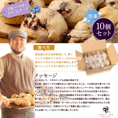トモヱベーグル「クリームチーズブルーベリー」10個セット【33003101】