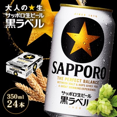 【北海道恵庭工場製造】サッポロ黒ラベル 350ml×24本【930040111】